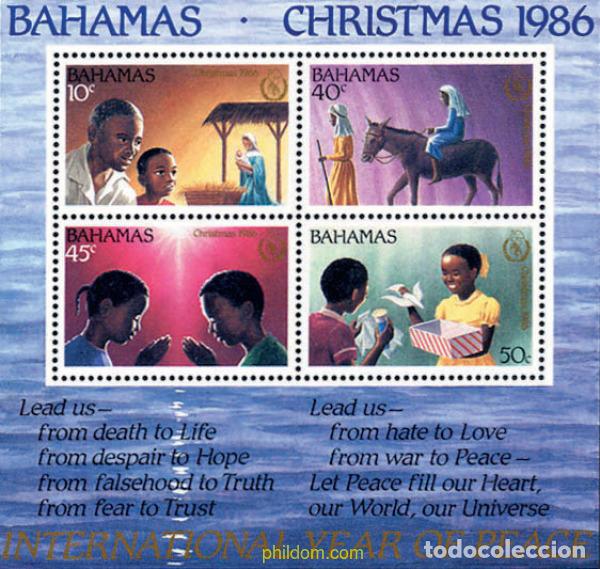 Sellos: 114588 MNH BAHAMAS 1986 NAVIDAD. A&Ntilde;O INTERNACIONAL DE LA PAZ