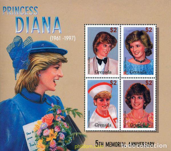 Sellos: 255881 MNH GRANADA 2002 5 ANIVERSARIO DE LA MUERTE DE LA PRINCESA DIANA