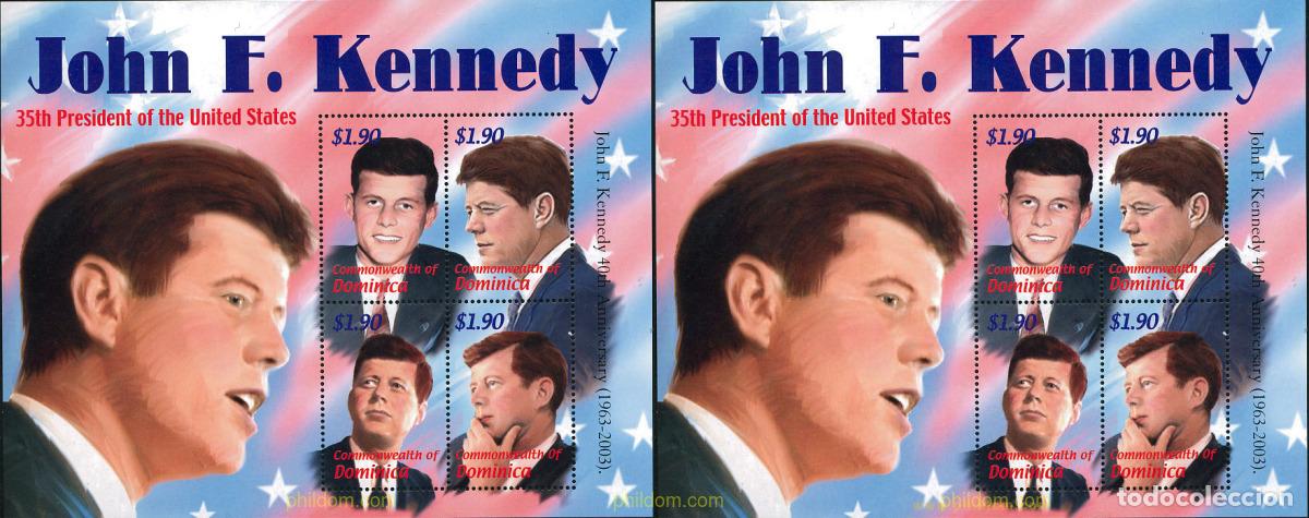 Sellos: 230558 MNH DOMINICA 2002 HOMENAJE A J. F. KENNEDY