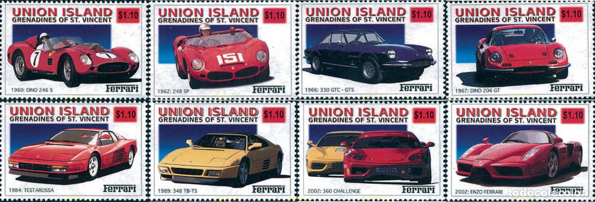 Sellos: 143087 MNH SAN VICENTE GRANADINAS. UNION ISLAND 2002 FERRARI