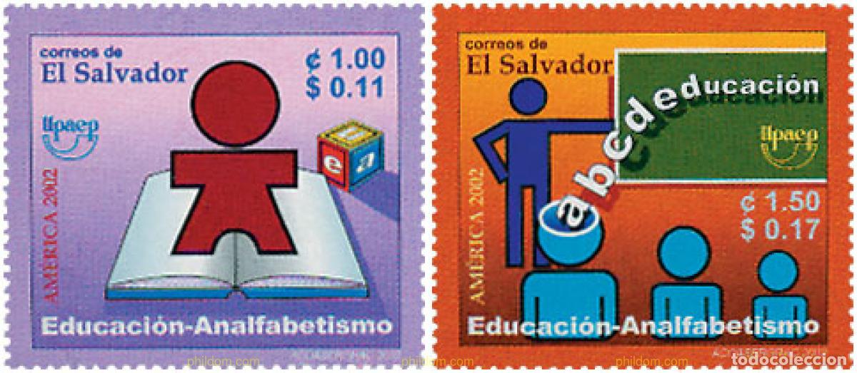 Sellos: 121709 MNH EL SALVADOR 2002 AMERICA-UPAEP 2002 - EDUCACION Y ANALFABETISMO