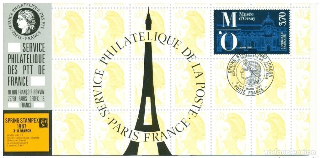 Sellos: 037 Mapa oficial Exposici&oacute;n Stampex Londres 1987 Francia FDC Museo de Orsay