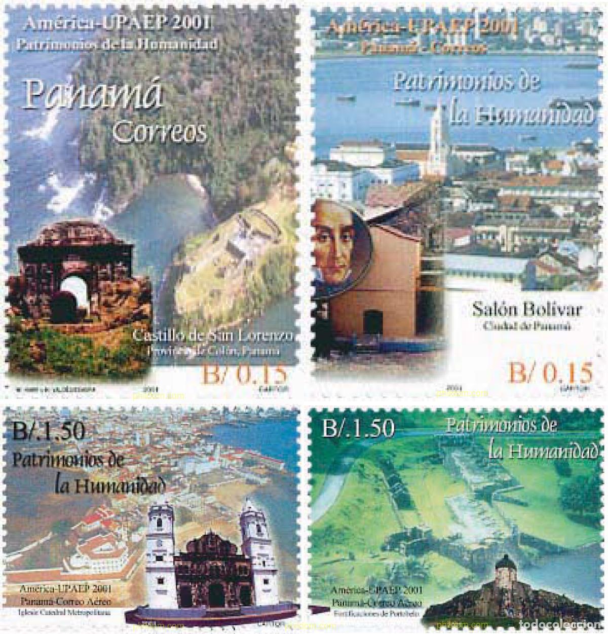 Sellos: 125348 MNH PANAMA 2001 AMERICA-UPAEP 2001 - PATRIMONIO DE LA HUMANIDAD
