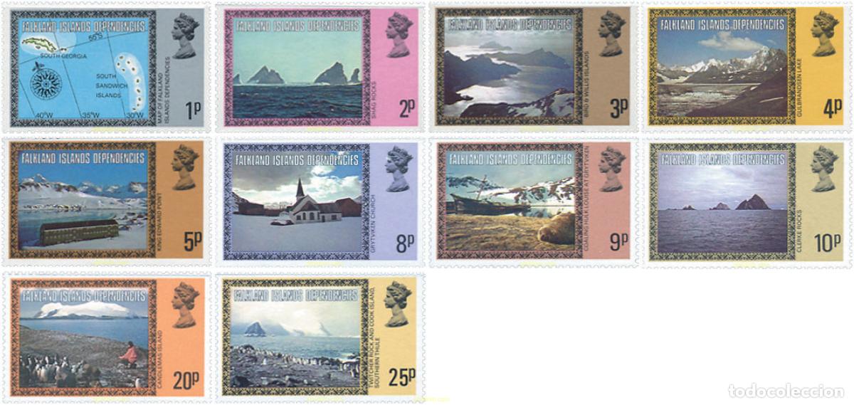 Sellos: 370500 MNH FALKLAND. Dependencias 1980 PAISAJES