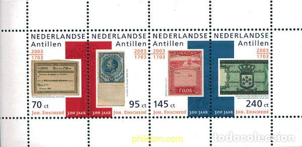 Sellos: 612216 MNH ANTILLAS HOLANDESAS 2003 300 ANIVERSARIO DE LA IMPRENTA FILATELICA JOH. ENSCHEDE
