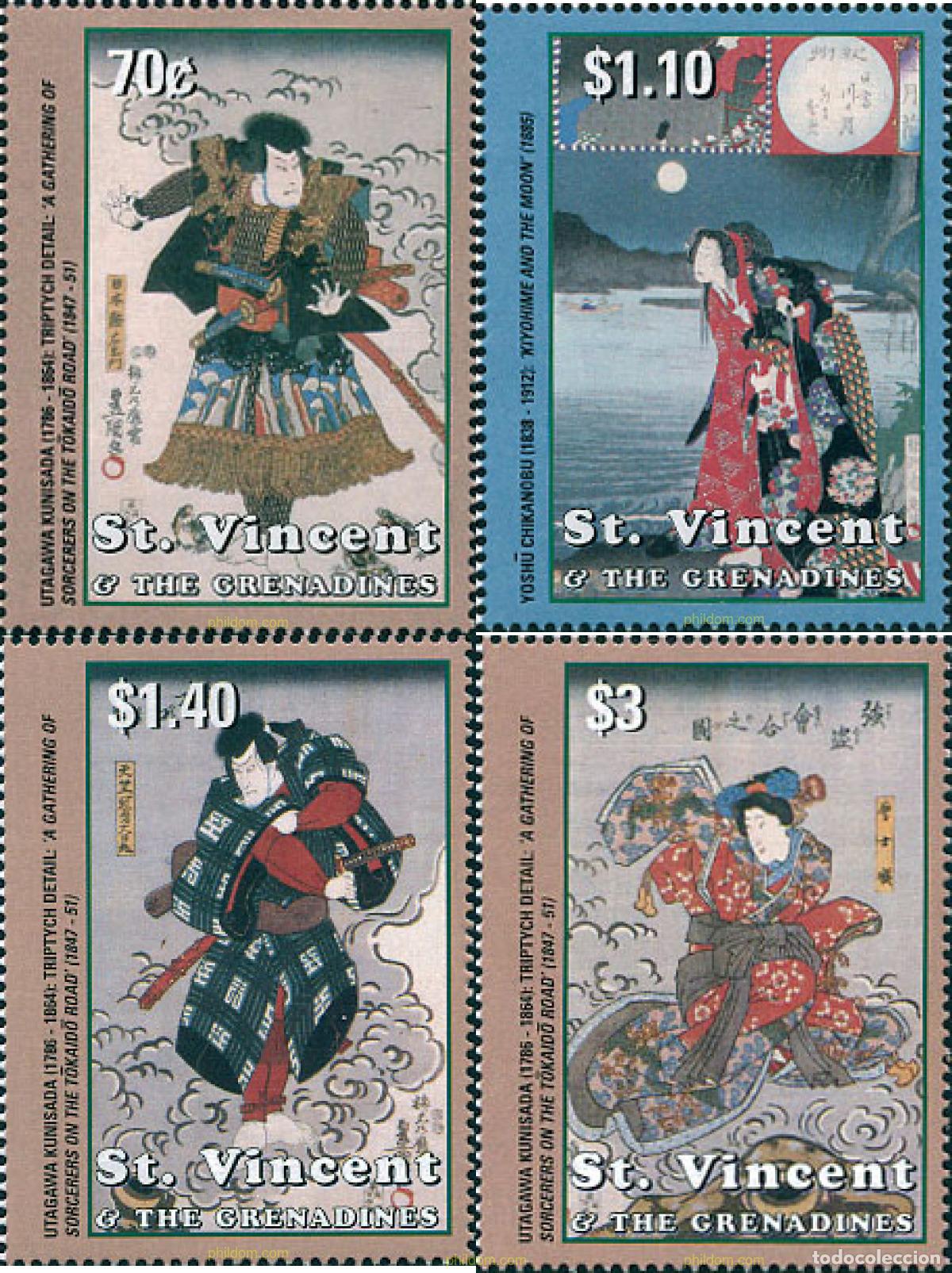 Sellos: 128230 MNH SAN VICENTE 2003 FANTASMAS Y DEMONIOS EN EL ARTE JAPONES