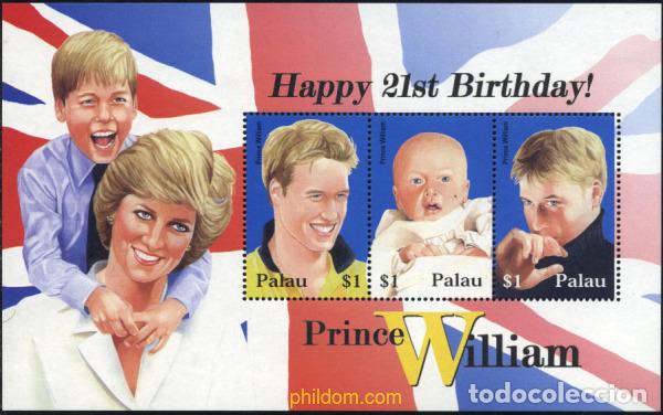 Sellos: 132403 MNH PALAU 2003 21 ANIVERSARIO DEL NACIMIENTO DEL PRINCIPE GUILLERMO
