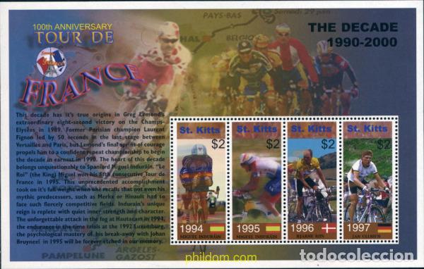 Sellos: 236184 MNH SAN KITTS 2003 CENTENARIO DEL TOUR DE FRANCE