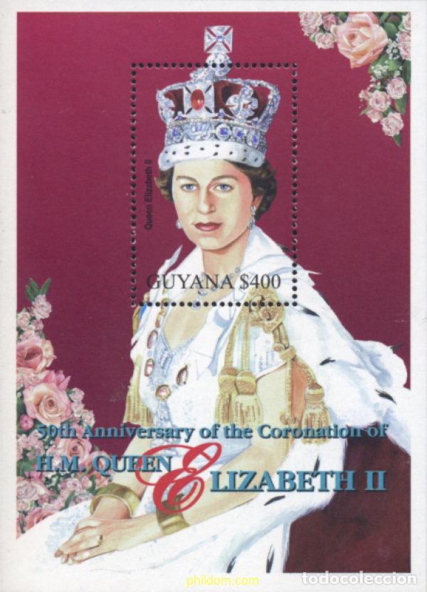 Sellos: 133013 MNH GUYANA 2003 50 ANIVERSARIO DE LA CORONACION DE ISABEL II