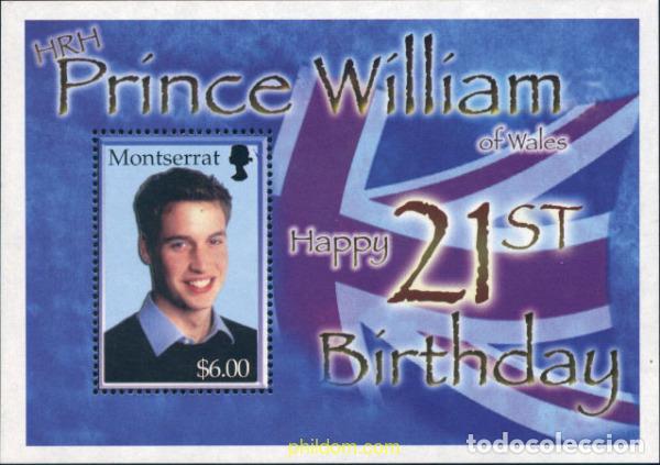 Sellos: 133319 MNH MONTSERRAT 2003 21 ANIVERSARIO DEL NACIMIENTO DEL PRINCIPE GUILLERMO