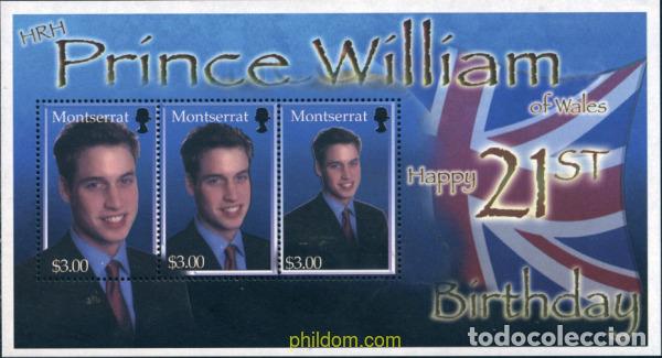 Francobolli: 230674 MNH MONTSERRAT 2003 21 ANIVERSARIO DEL NACIMIENTO DEL PRINCIPE GUILLERMO