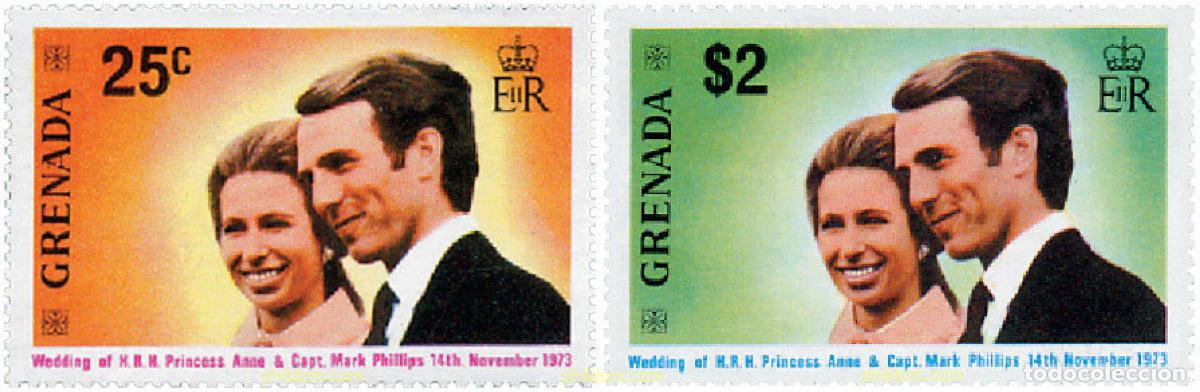 Timbres: 135314 MNH GRANADA 1973 BODA DE LA PRINCESA ANA Y EL CAPITAN MARK PHILLIPS