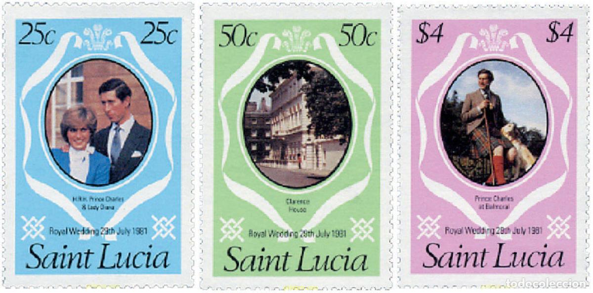 Sellos: 135349 MNH SANTA LUCIA 1981 BODA DEL PRINCIPE CARLOS Y LADY DIANA SPENCER