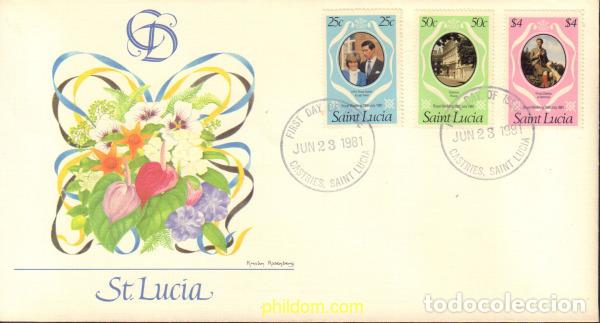 Sellos: 444022 MNH SANTA LUCIA 1981 BODA DEL PRINCIPE CARLOS Y LADY DIANA SPENCER