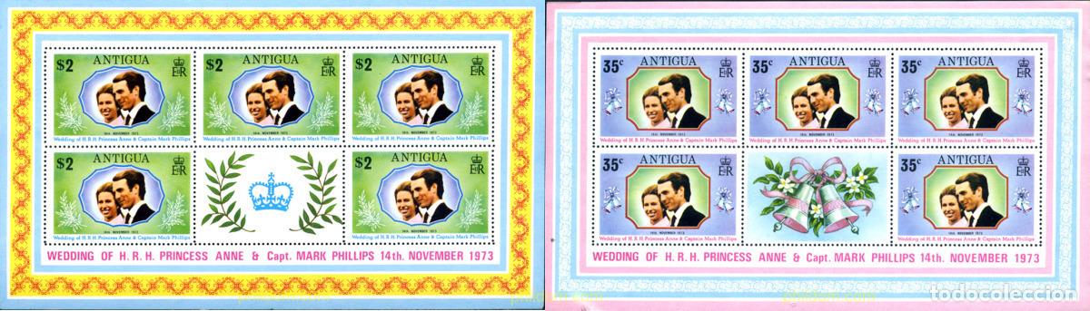 Sellos: 244136 MNH ANTIGUA 1973 BODA DE LA PRINCESA ANA Y EL CAPITAN MARK PHILLIPS