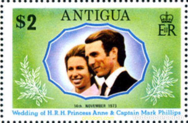 Sellos: 250267 HINGED ANTIGUA 1973 BODA DE LA PRINCESA ANA Y EL CAPITAN MARK PHILLIPS