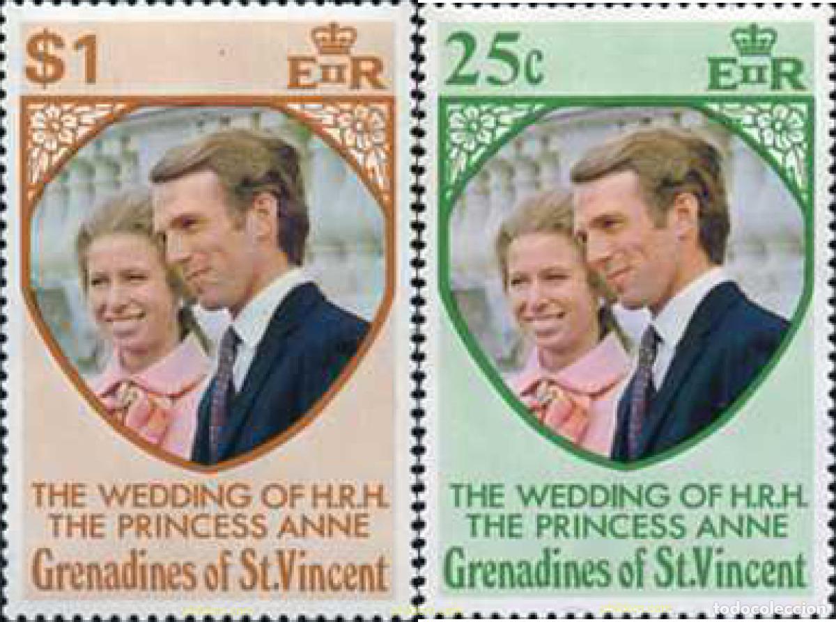 Sellos: 135530 MNH GRENADA CARRIACOU PETITE MARTINIQUE 1973 BODA DE LA PRINCESA ANA Y EL CAPITAN MARK PHILL