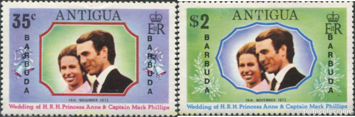 Sellos: 135553 MNH BARBUDA 1973 BODA DE LA PRINCESA ANA Y EL CAPITAN MARK PHILLIPS