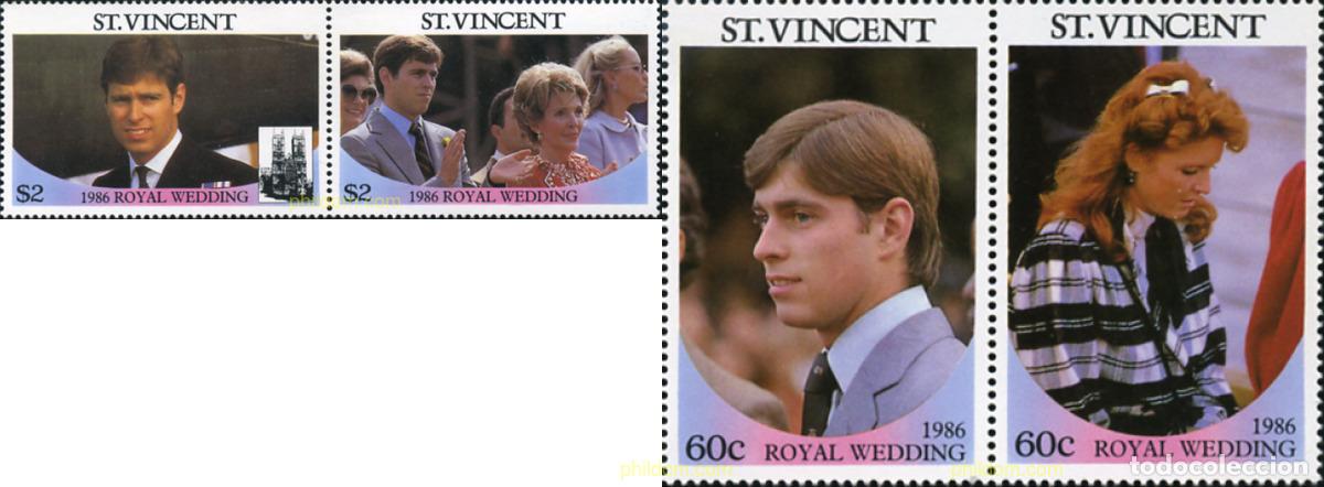 Sellos: 360100 MNH SAN VICENTE 1986 BODA DEL PRINCIPE ANDRES Y MISS SARAH FERGUSON