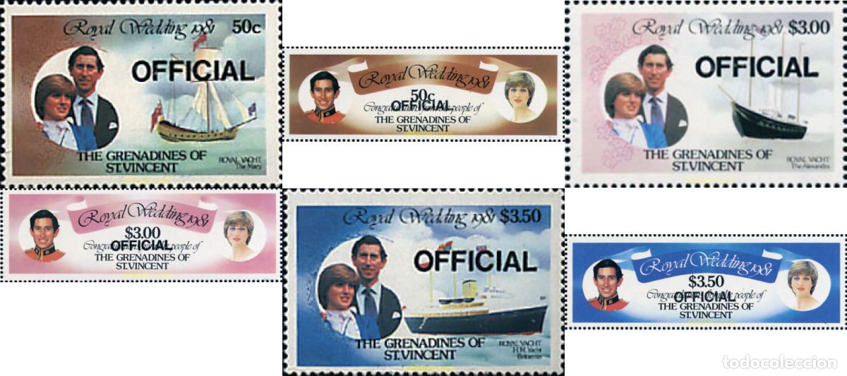 Sellos: 135529 MNH SAN VICENTE GRANADINAS 1982 BODA DEL PRINCIPE CARLOS Y LADY DIANA SPENCER