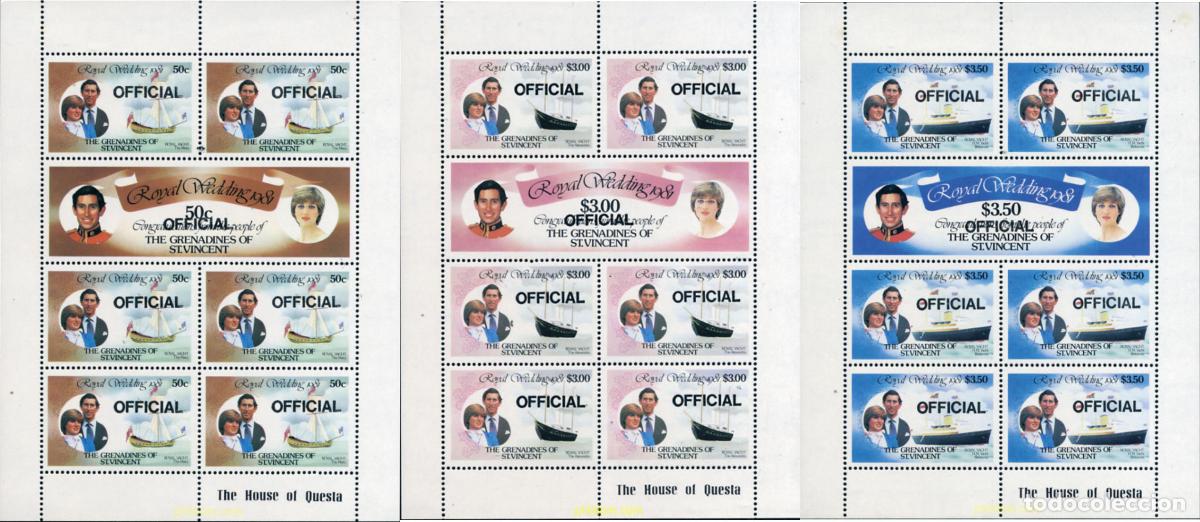 Sellos: 153580 MNH SAN VICENTE GRANADINAS 1982 BODA DEL PRINCIPE CARLOS Y LADY DIANA SPENCER