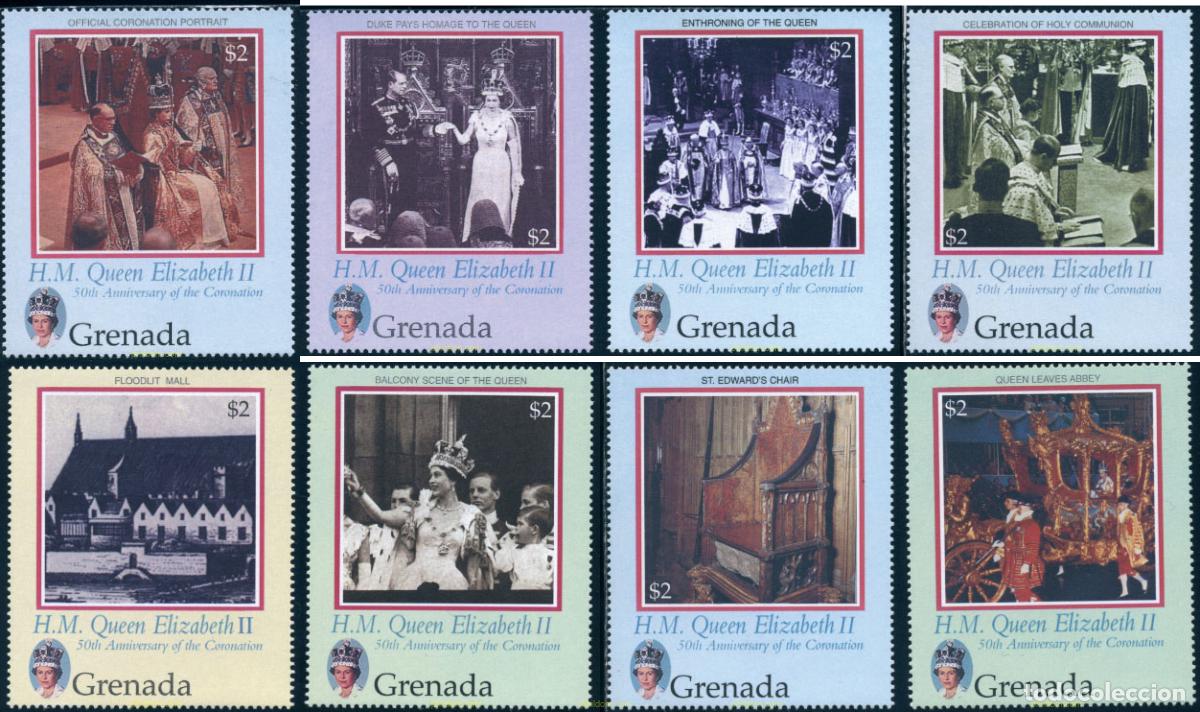 Stamps: 136221 MNH GRANADA 2003 50 ANIVERSARIO DE LA CORONACION DE ISABEL II