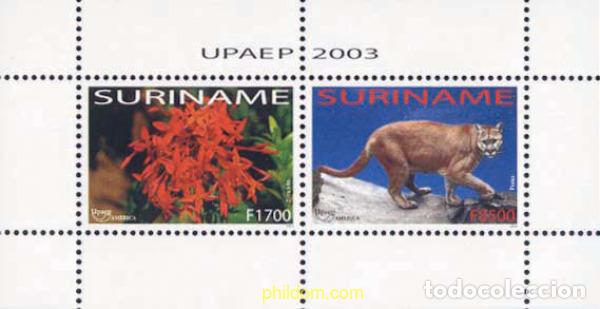 Sellos: 136542 MNH SURINAM 2003 AMERICA-UPAEP 2003 - FLORA Y FAUNA AUTOCTONA