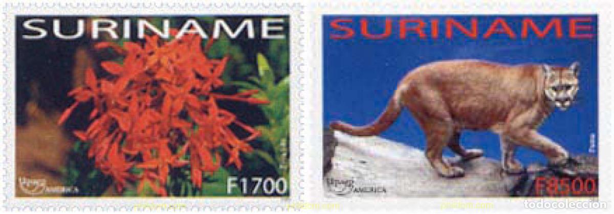 Sellos: 136539 MNH SURINAM 2003 AMERICA-UPAEP 2003 - FLORA Y FAUNA AUTOCTONA