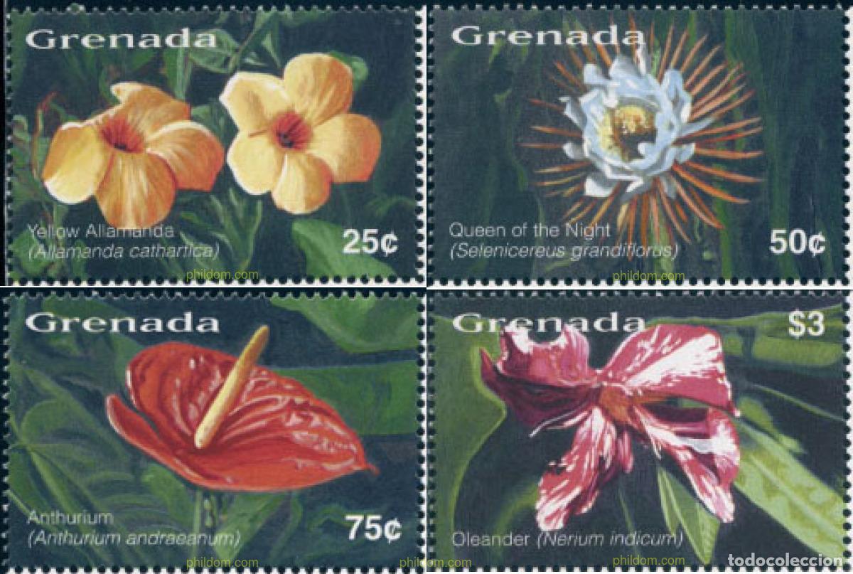 Briefmarken: 137139 MNH GRANADA 2003 FLORES DEL CARIBE