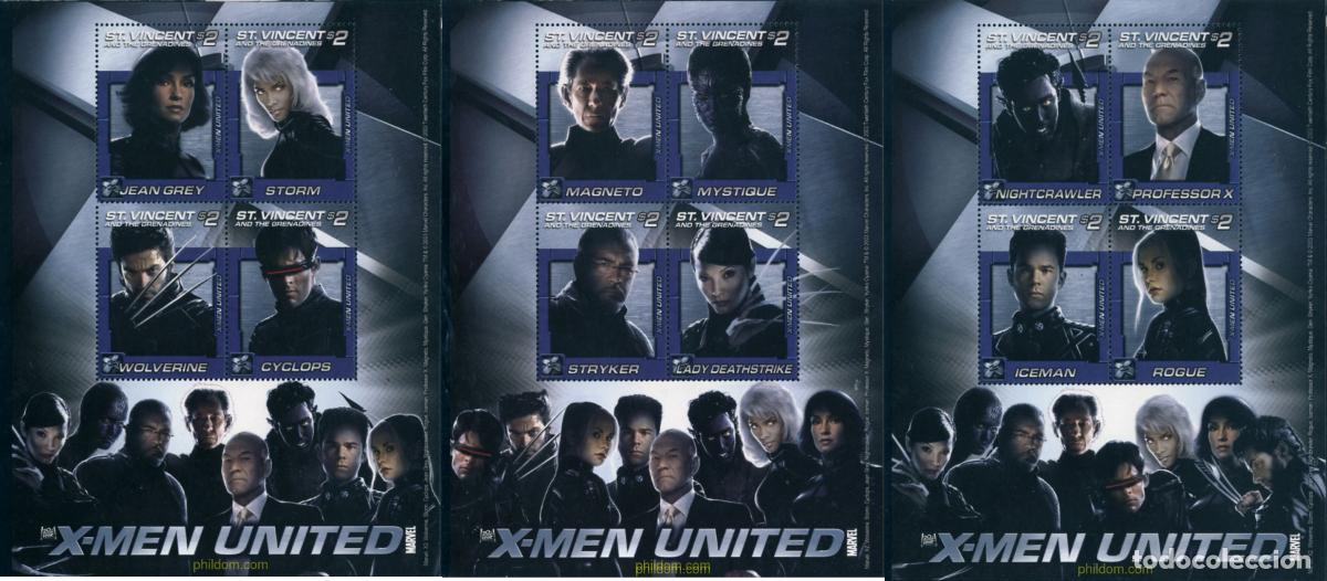 Briefmarken: 137739 MNH SAN VICENTE 2003 X-MEN UNITED