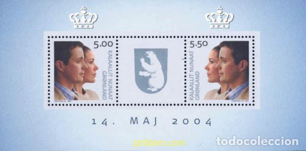 Timbres: 138132 MNH GROENLANDIA 2004 BODA DEL PRINCIPE FREDERIK Y MARY DONALDSON