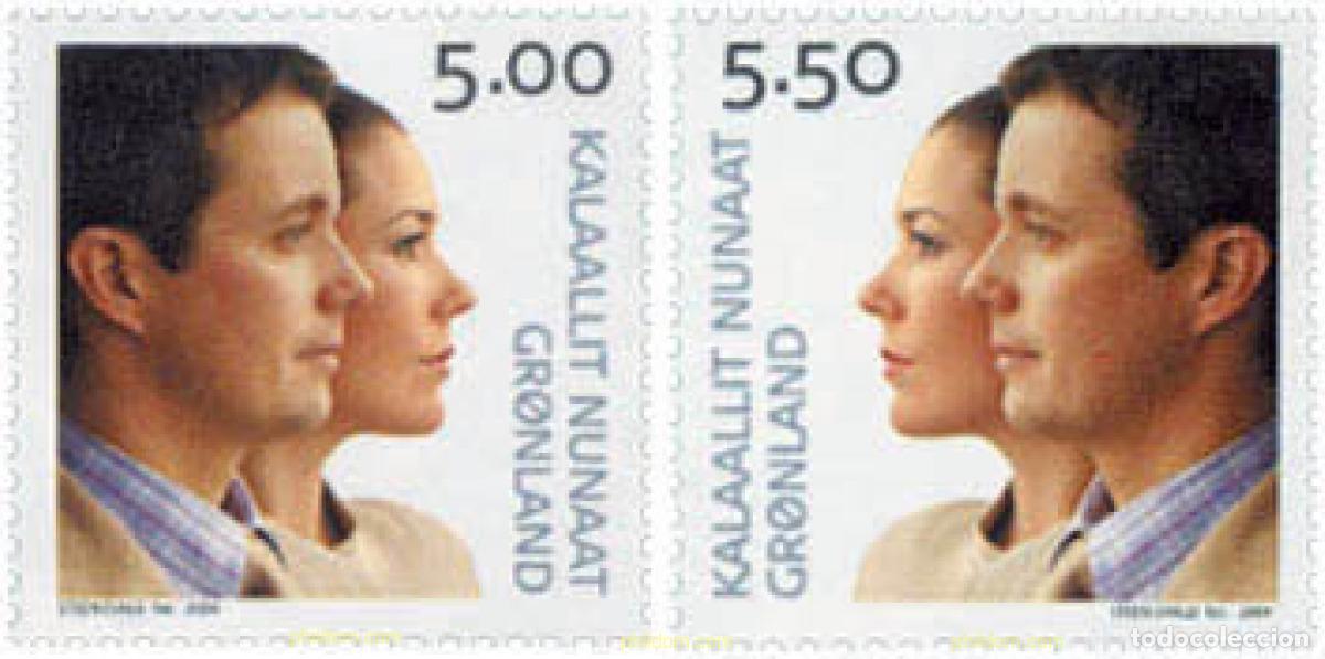 Sellos: 138128 MNH GROENLANDIA 2004 BODA DEL PRINCIPE FREDERIK Y MARY DONALDSON
