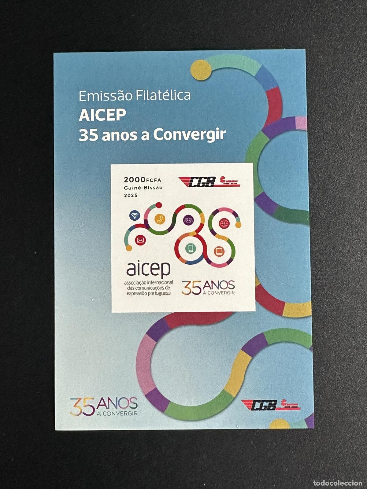 Sellos: Guinea-Bis&aacute;u 2025 Mi. &iquest;Bl.? ND 35 a&ntilde;os, emisi&oacute;n conjunta del AICEP,