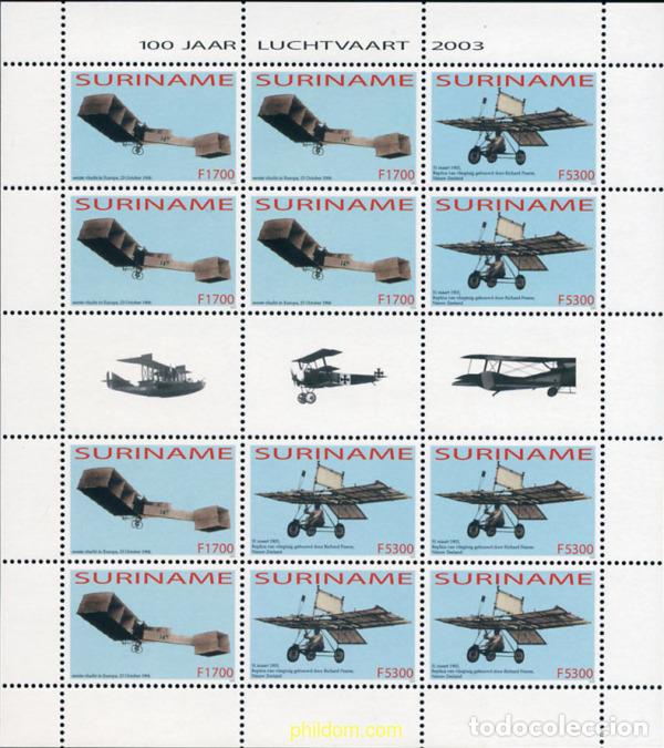 Sellos: 143546 MNH SURINAM 2003 CENTENARIO DE LA AVIACION - Foto 1