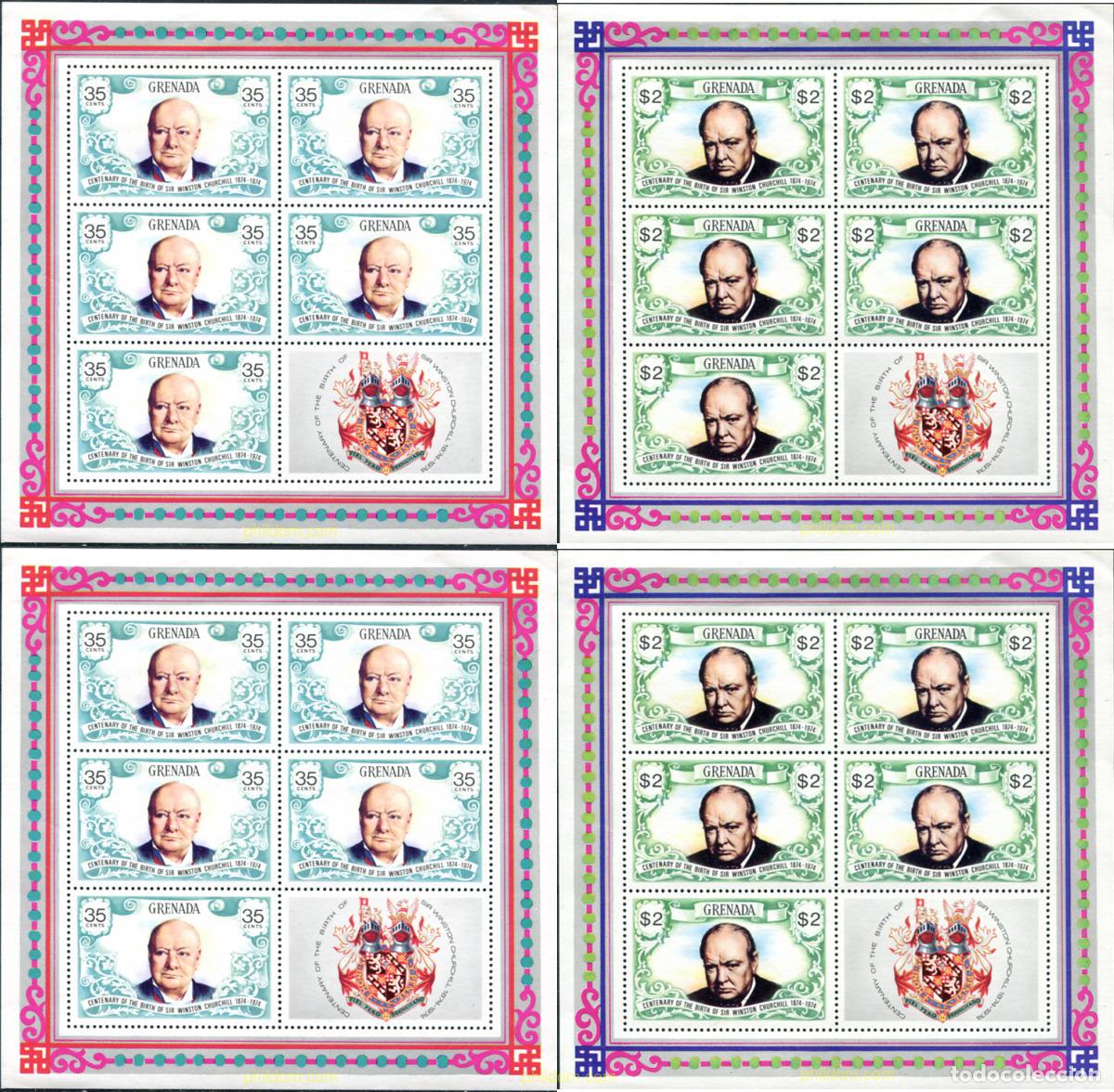 Stamps: 311667 MNH GRANADA 1974 CENTENARIO DEL NACIMIENTO DE SIR WINSTON CHURCHILL