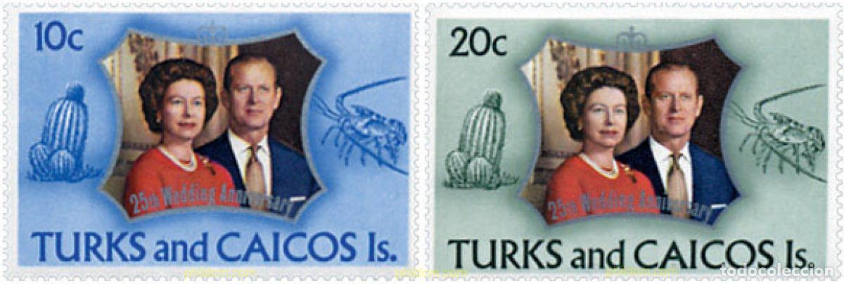Stamps: 144151 MNH TURKS Y CAICOS 1972 BODAS DE PLATA DE ISABEL II