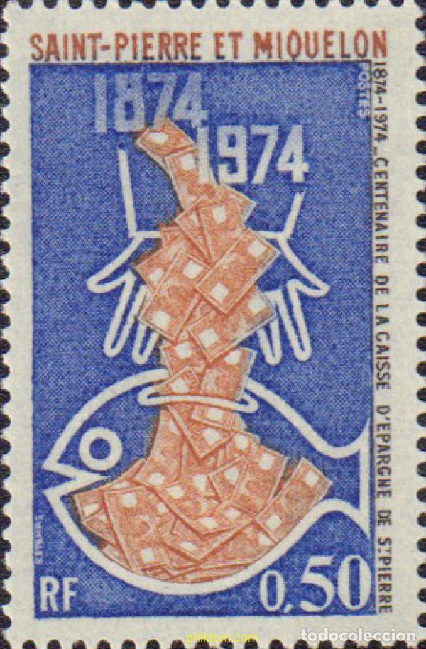 Stamps: 144217 MNH SAN PEDRO Y MIQUELON 1974 CENTENARIO DE LA CAJA DE AHORROS DE SAN PEDRO