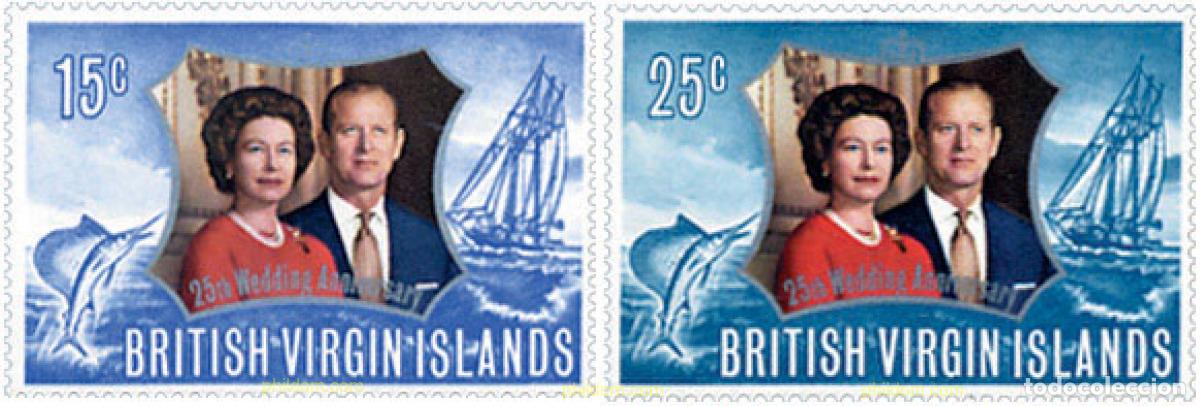 Stamps: 144390 MNH VIRGENES BRITANICAS Islas 1972 BODAS DE PLATA DE ISABEL II