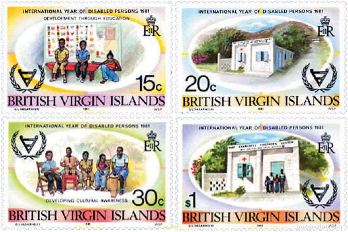 Sellos: 144474 MNH VIRGENES BRITANICAS Islas 1981 A&Ntilde;O INTERNACIONAL DE LAS PERSONAS DISCAPACITADAS