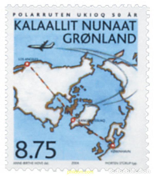 Briefmarken: 144833 MNH GROENLANDIA 2004 50 ANIVERSARIO DE LA RUTA AEREA POLAR