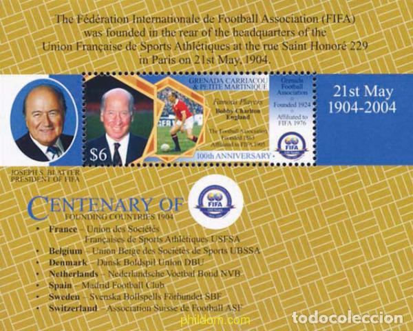 Sellos: 147419 MNH GRANADA GRANADINAS 2004 CENTENARIO DE LA FIFA