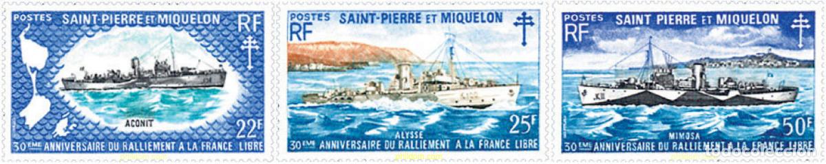 Sellos: 148208 MNH SAN PEDRO Y MIQUELON 1971 30 ANIVERSARIO DE LA INCORPORACION A LA FRANCIA LIBRE