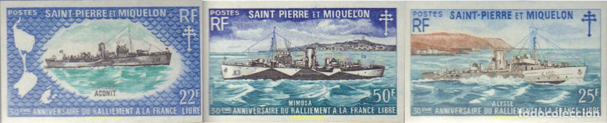 Sellos: 154353 MNH SAN PEDRO Y MIQUELON 1971 30 ANIVERSARIO DE LA INCORPORACION A LA FRANCIA LIBRE