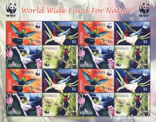 Sellos: 148606 MNH DOMINICA 2005 WWF. COLIBRI