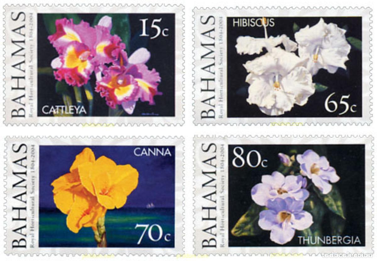 Briefmarken: 149300 MNH BAHAMAS 2004 BICENTENARIO DE LA SOCIEDAD REAL DE HORTICULTURA