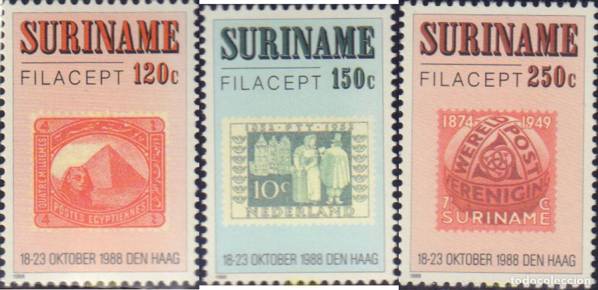 Briefmarken: 149697 MNH SURINAM 1988 FILACEPT 88. EXPOSICION FILATELICA INTERNACIONAL