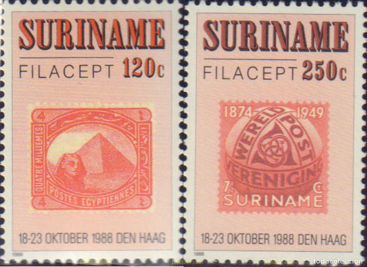 Briefmarken: 682502 MNH SURINAM 1988 FILACEPT 88. EXPOSICION FILATELICA INTERNACIONAL