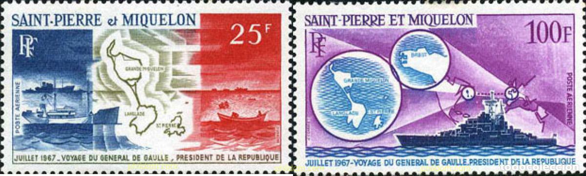 Timbres: 154194 MNH SAN PEDRO Y MIQUELON 1967 VIAJE DEL GENERAL DE GAULLE