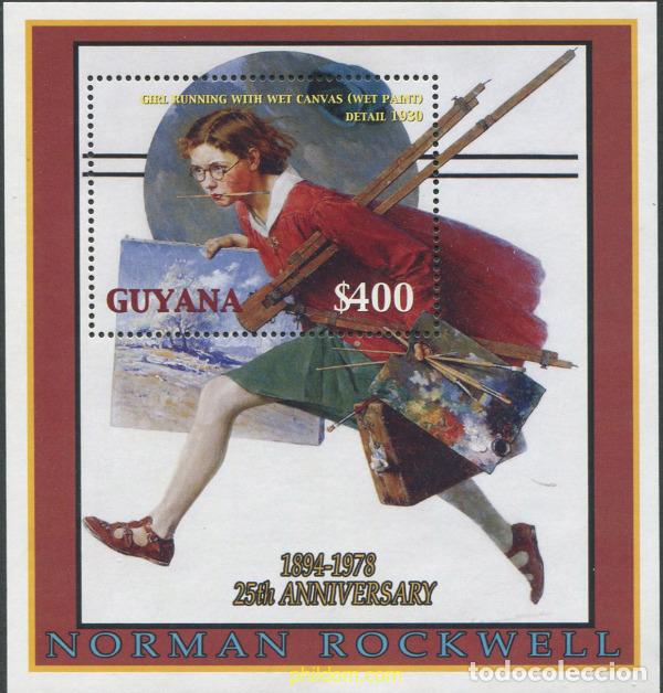 Sellos: 154385 MNH GUYANA 2004 25 ANIVERSARIO DE LA MUERTE DE NORMAN ROCKWELL