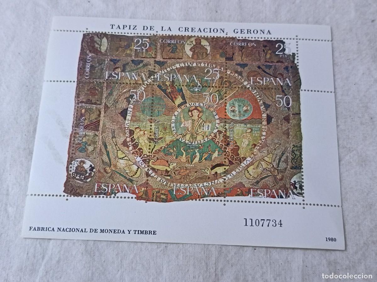 Sellos: Hoja Bloque, Tapiz de la Creaci&oacute;n, Gerona, 1980